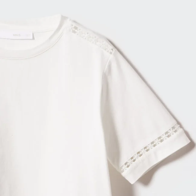 Embroidered White Cotton T-Shirt — изображение 6