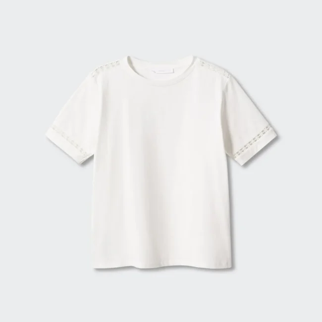 Embroidered White Cotton T-Shirt — изображение 5