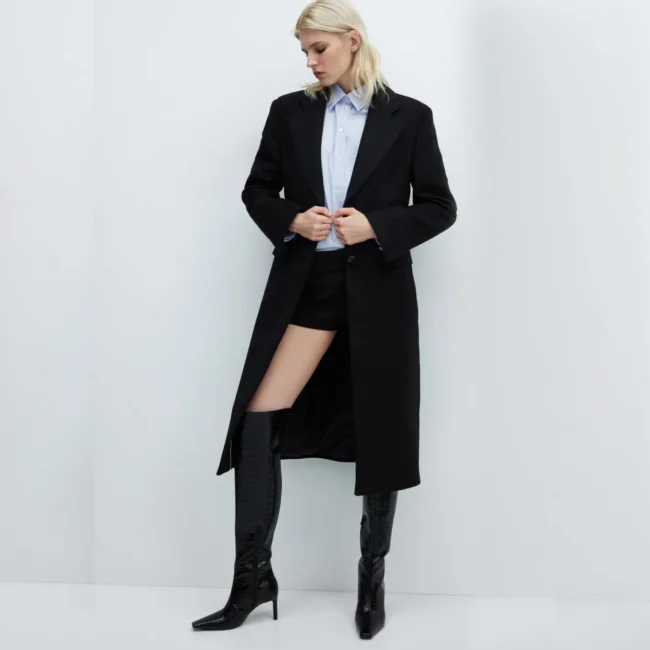 Black Croc-Effect Based Stiletto Boots — изображение 3