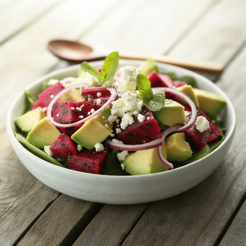 roter Pitahaya-Salat.