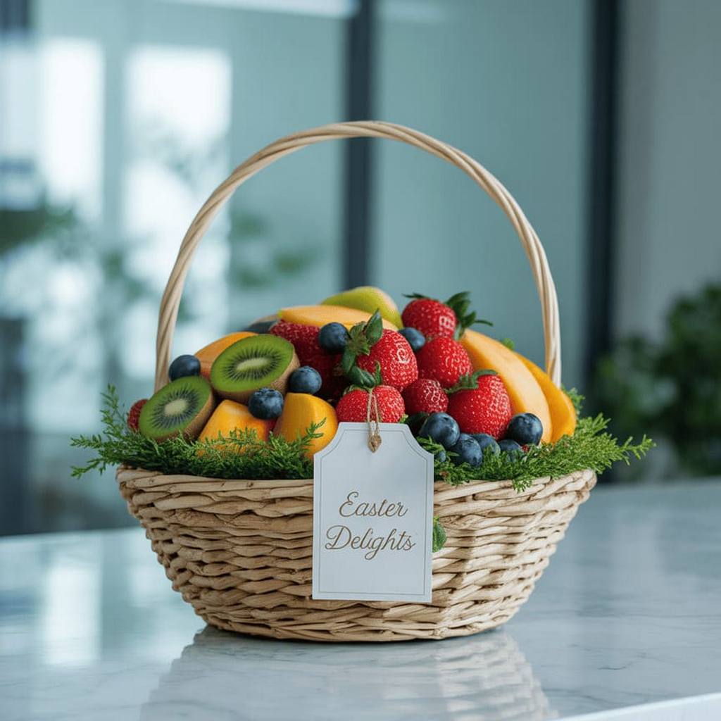 colorful spring easter fruits basket