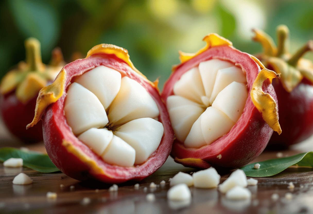 Exotische Mangostanfrucht