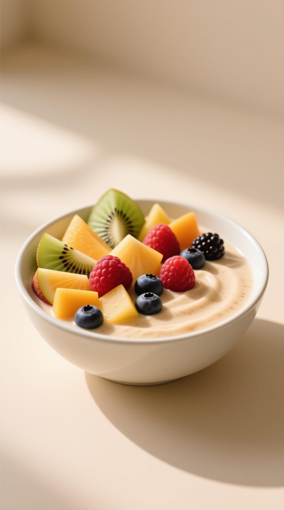 healthy tropical fruit smoothie bowl colorful