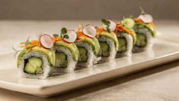 avocado cucumber sushi vegetables