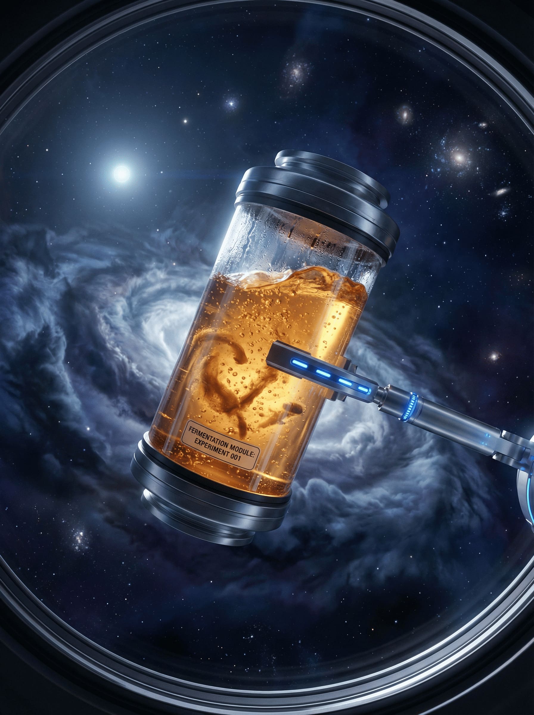 artistic representation of fermentation process in space