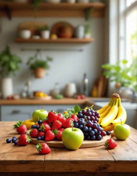 colorful arrangement of various fresh fruits
