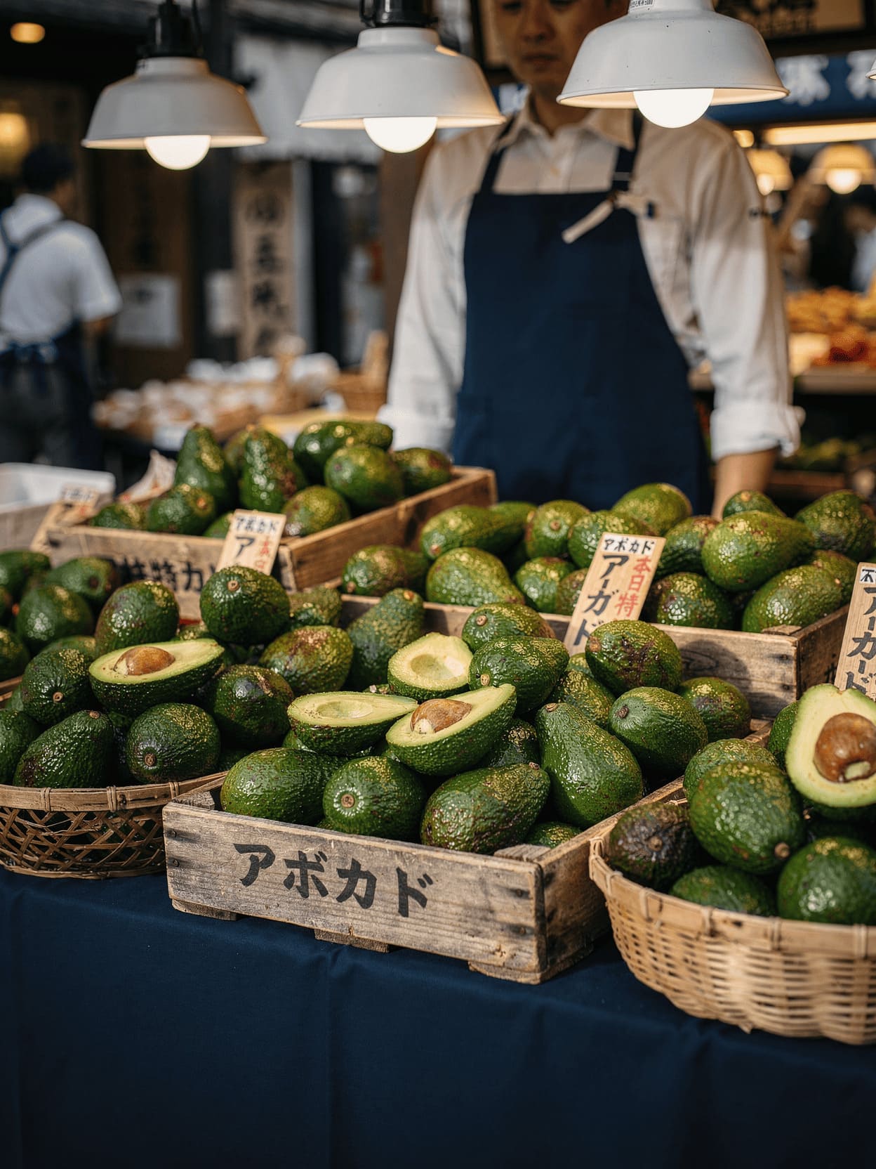 fresh ripe avocados at Japanese market