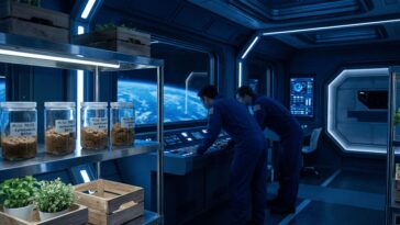 miso paste in scientific containers aboard space station, laboratory setting